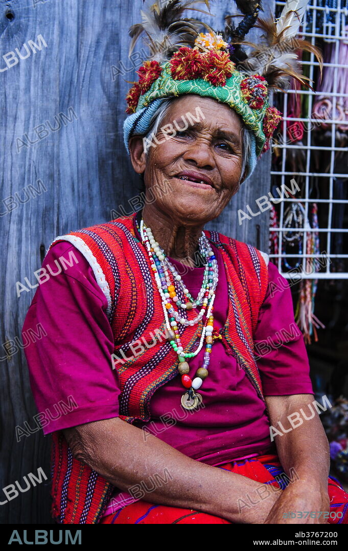 Traditional dressed Ifugao woman, Banaue, UNESCO World Heritage Site, Northern Luzon, Philippines, Southeast Asia, Asia.