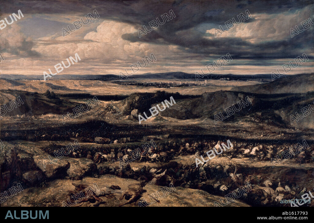ALEXANDRE-GABRIEL DECAMPS. La Defaite Des Cimbres  The Defeat Of The Cimbris  CA. 19th Century  Alexandre Gabriel Decamps (1803-1860 French)  Musee du Louvre, Paris, France.