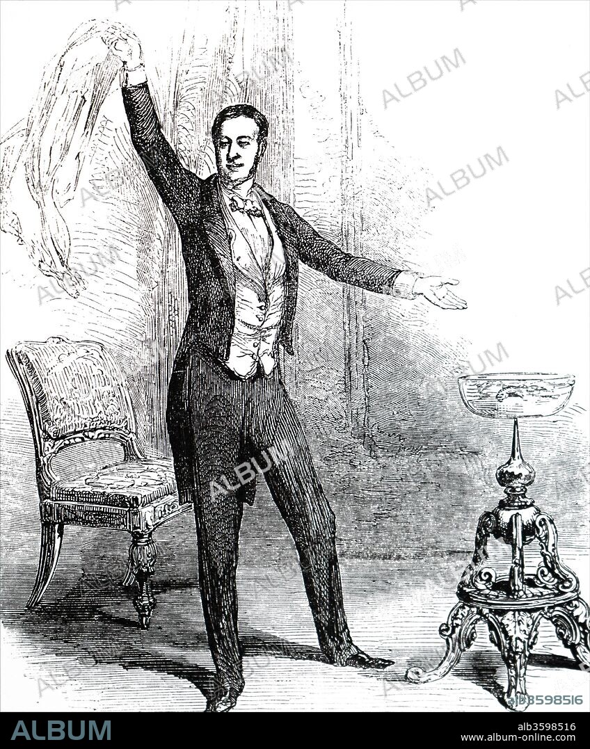 Illustration depicting Jean Eugene Robert-Houdin (1805-1871) a French magician. Dated 19th century.