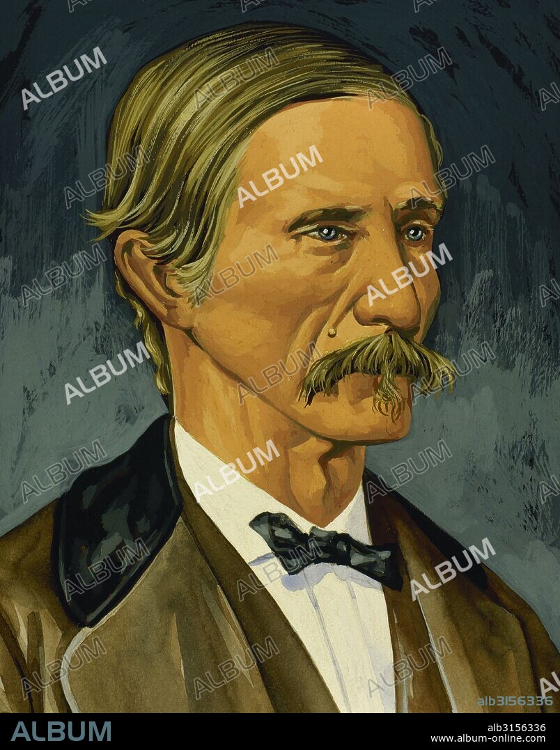 ARBOLEDA Y POMBO, Sergio (Popayán, 1822-Popayán,1888), político y escritor colombiano. Jefe del Partido Conservador Colombiano. Académico de la lengua y gobernador de Tolima. Acuarela.