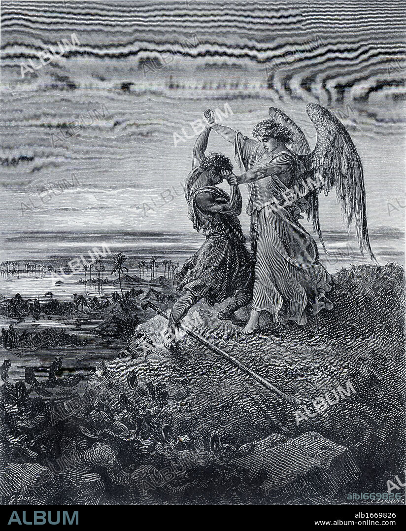 PAUL GUSTAVE DORÉ. Jacob Wrestling With The Angel  Gustave Dore (1832-1883 French).