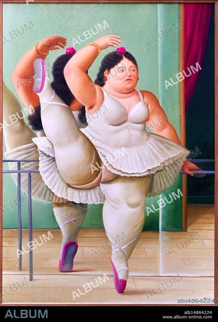 Bailarina en la barra, Dancer at the bar, 2001, Oil on canvas, Fernando Botero (1932-2023).