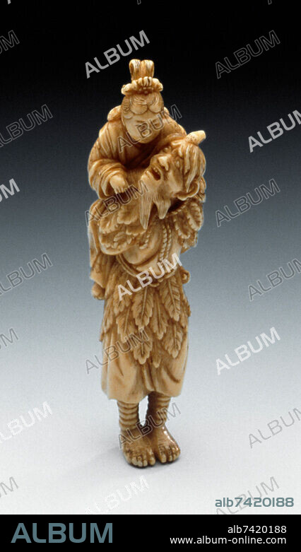 Anonymous. The One-Horned Immortal, Japan, late 18th century. Costume, ivory with staining, sumi, 2.7 × 2.5 cm. Inv. Nr. M. 91.250.115, Los Angeles, County Museum of Art.