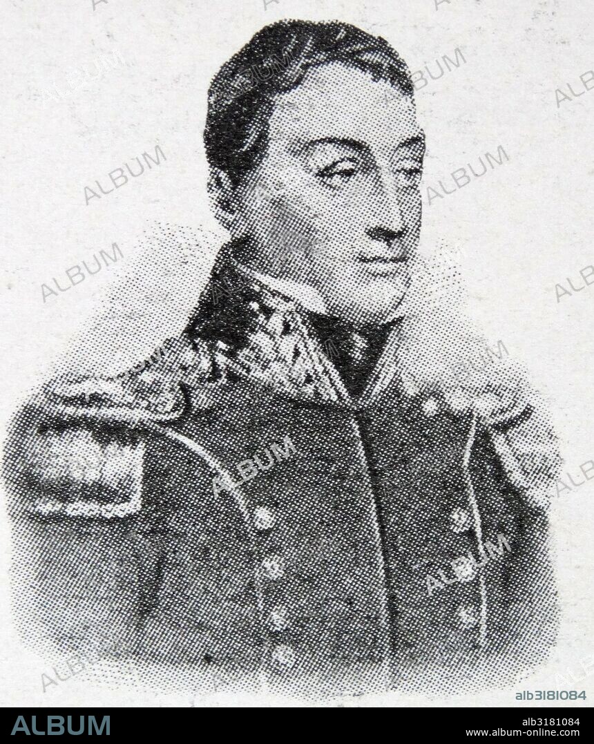Portrait of Gilbert du Motier, Marquis de Lafayette (1757-1834)  a French aristocrat and military officer who fought for the United States in the American Revolutionary War. 19th Century.