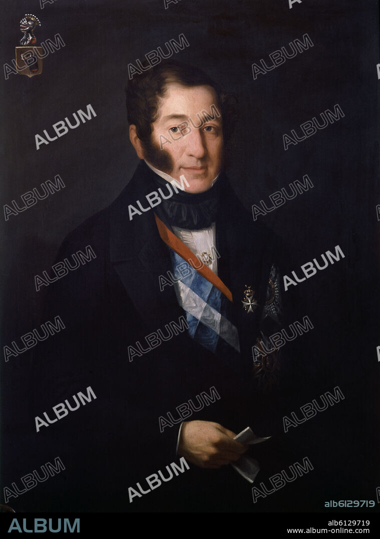 JOSE MARIA GALVAN CANDELA (1837-1899). JOSE MARIA MOSCOSO DE ALTAMIRA, CONDE DE FONTAO (1784/1857) - PRIMER PRESIDENTE DEL SENADO 1837/38 - SIGLO XIX.