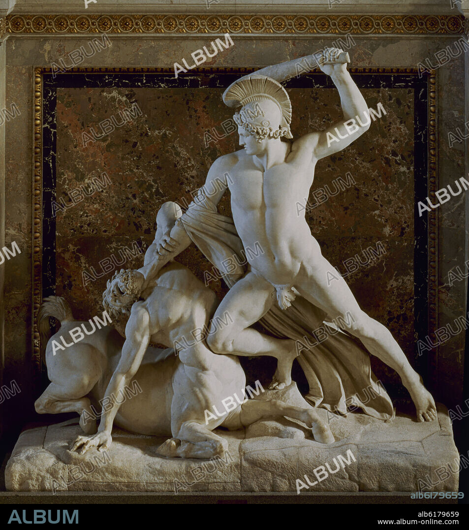 ANTONIO CANOVA (1757-1822). TESEO LUCHANDO CON EL CENTAURO - ESCULTURA EN MARMOL - 1804 - NEOCLASICISMO ITALIANO.