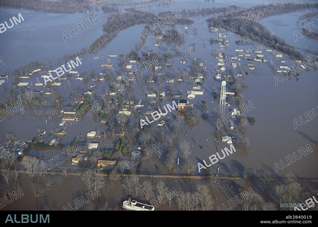 Flooding of the White RIver near Jacksonport, Arkansas.