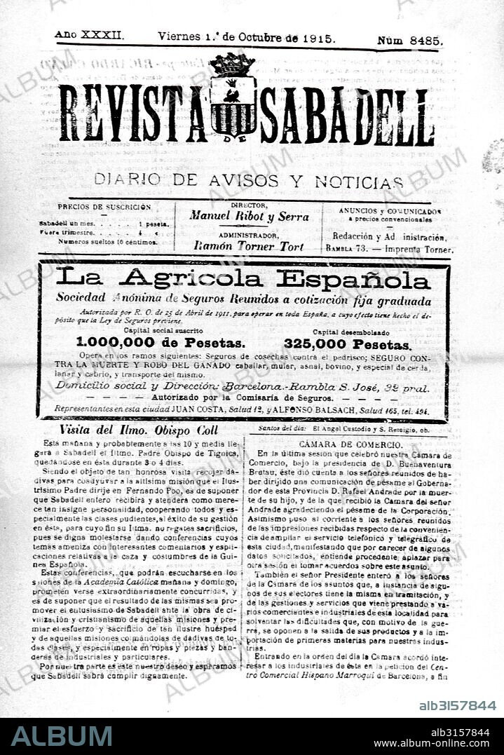 REVISTA DE SABADELL. DIARIO DE AVISOS Y  NOTICIAS.