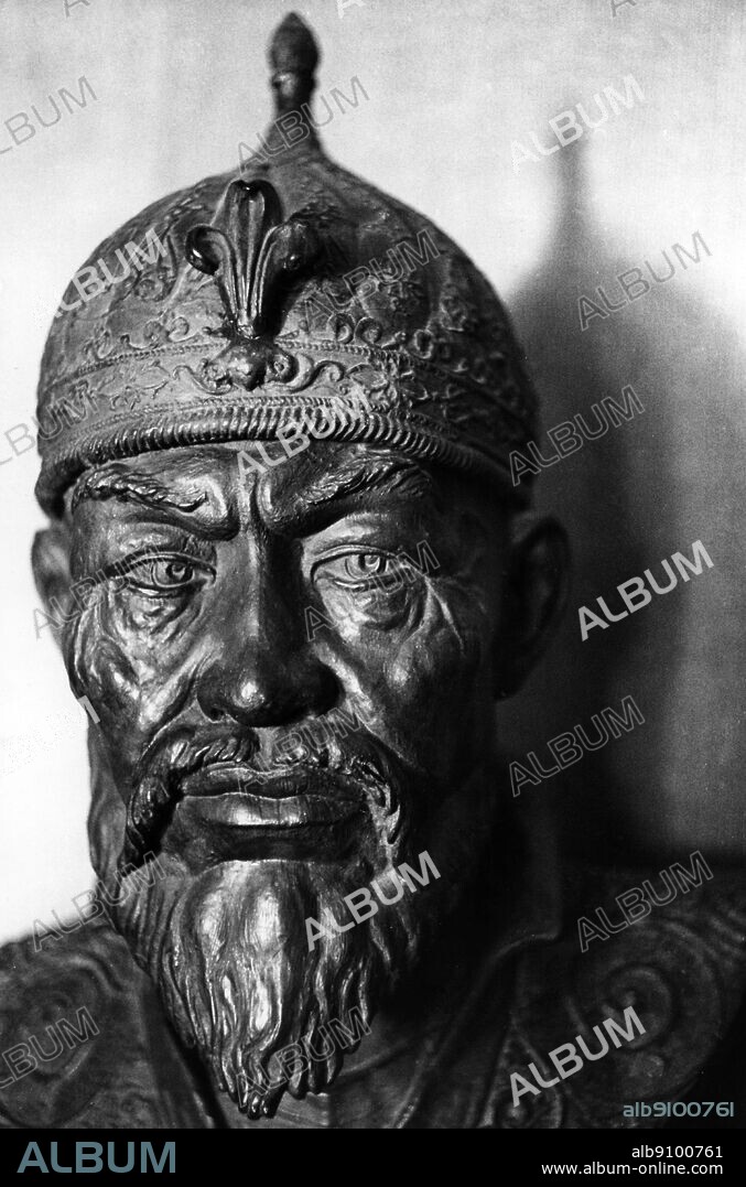 The head of Tamerlane , reconstructed from his skull.