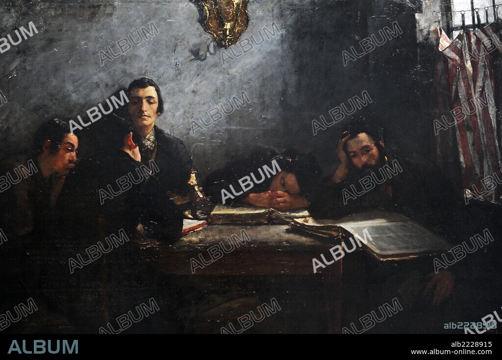 ARTE. SIGLO XIX. POLONIA. Samuel Hirszenberg (1865-1908. Pintor polaco de origen judío. "Escuela del Tamdud", 1887. Museo Galería Nacional. "National Museum Gallery". Cracovia. Polonia.