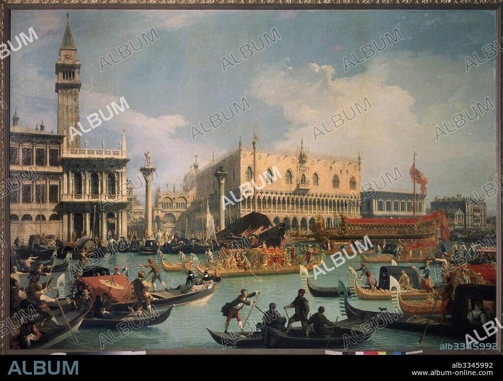 CANALETTO. Bucintoro's Return to the Pier at the Doges' palace.