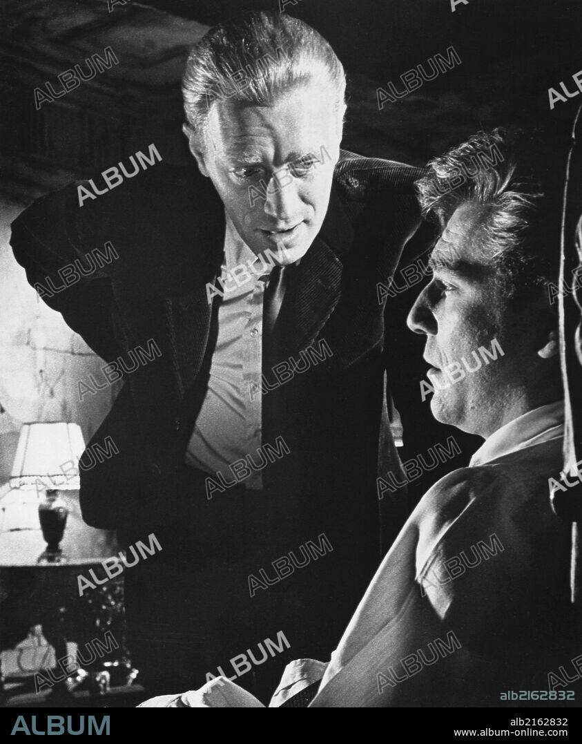 GEORGE SEGAL and MAX VON SYDOW in THE QUILLER MEMORANDUM, 1966, directed by MICHAEL ANDERSON. Copyright 20TH CENTURY FOX.