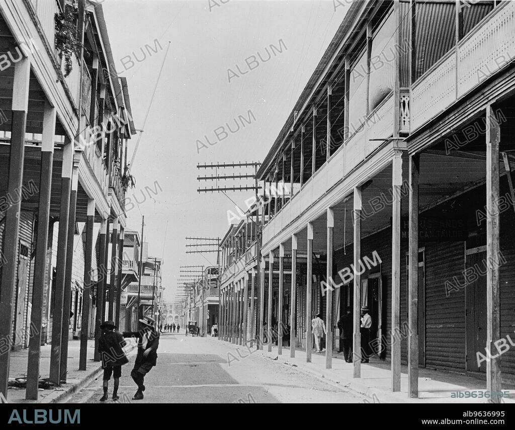 Street scene, Colon, Panama, c.between 1910 and 1920.