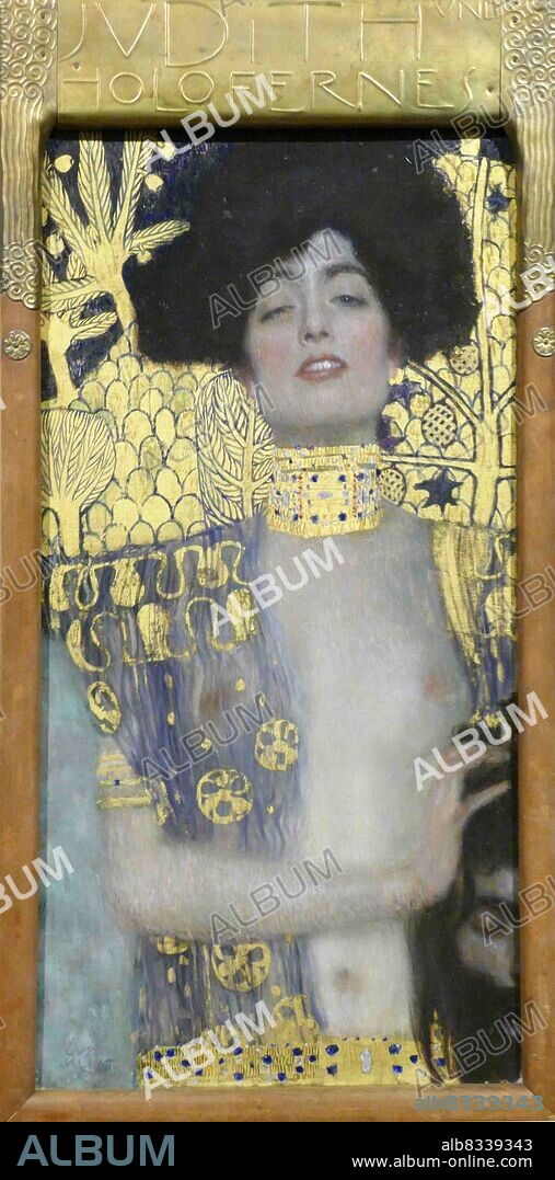 Judith, 1901, oil on canvas by Gustav Klimt. Gustav Klimt (July 14, 1862 - February 6, 1918) was an Austrian symbolist painter and one of the most prominent members of the Vienna Secession movement. Klimt is noted for his paintings, murals, sketches, and other objects d'art.