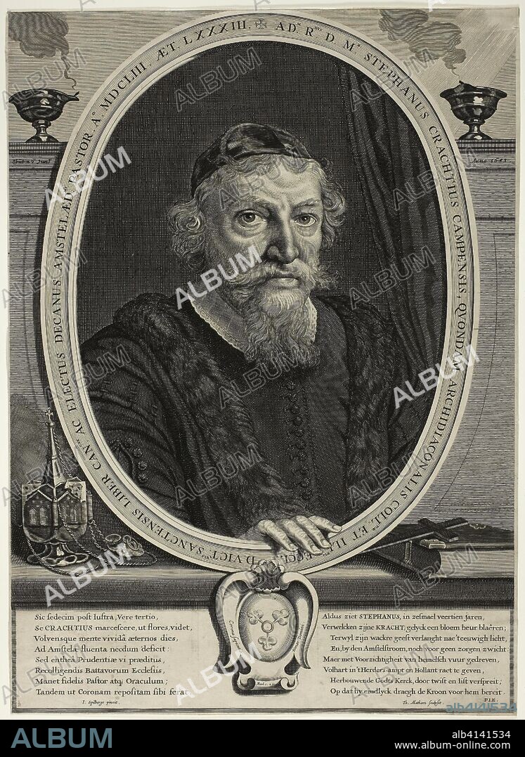Stephanus Crachtius. Theodor Matham (Dutch, 1606-1676); after Johann Spilberg, le jeune (German, 1619-1690). Date: 1653-1676. Dimensions: 462 x 332 mm (image); 468 x 334 mm (plate/sheet). Engraving in black on cream laid paper. Origin: Holland.