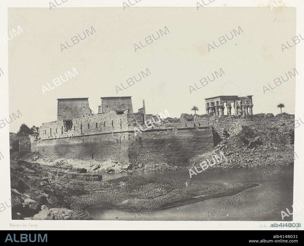 Vue Prise à l'Angle Sud-Ouest, Philoe; Nubie. Maxime Du Camp; French, 1822-1894. Date: 1849-1851. Dimensions: 16.1 × 21.5 cm (image/paper); 29.9 × 42.8 cm (album page). Salted paper print, plate 69 from the album "Egypte, Nubie, Palestine et Syrie" (1852). Origin: France.