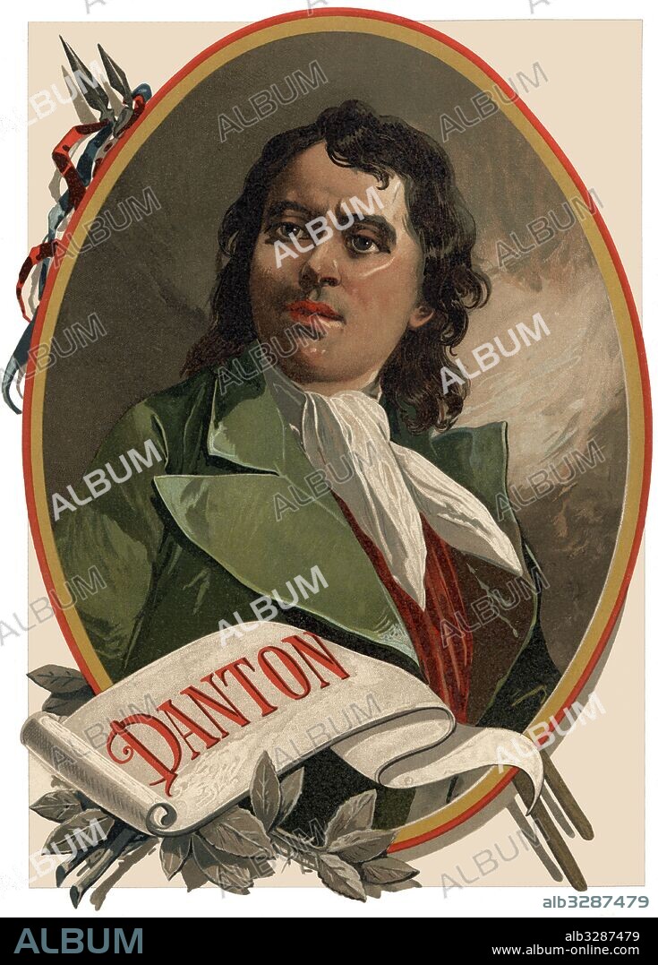 Georges-Jacques Danton (1759-1794), abogado y político francés, dirigente y primer presidente de la revolución francesa. Grabado de 1896.