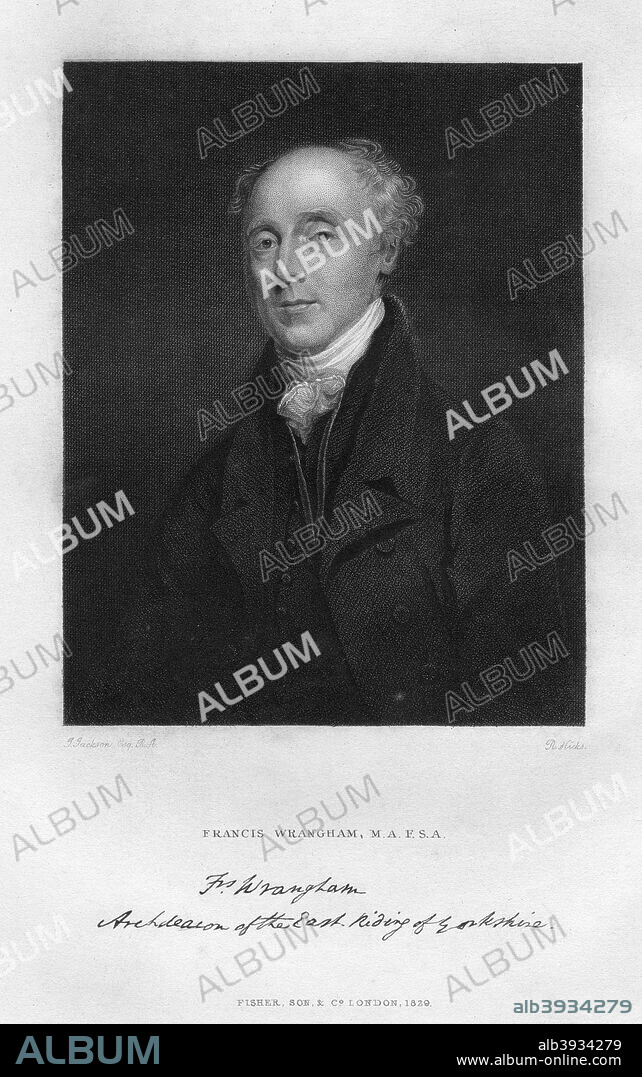 Francis Wrangham (1769-1842), British classical scholar, 1829. Wrangham was Archdeacon of the East Riding of Yorkshire.