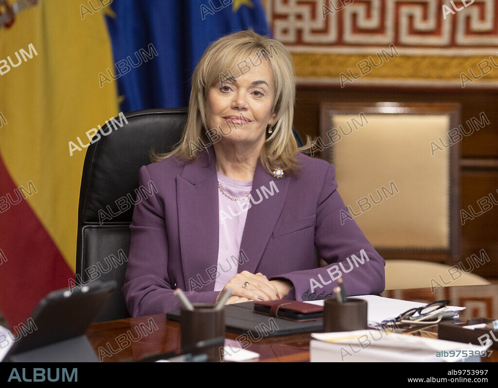 Madrid, 24/01/2023. Pleno del Tribunal Constitucional presidido por Cándido Conde Pumpido. En la imagen, Inmaculada Montalbán Huertas. Foto: Ignacio Gil. ARCHDC.