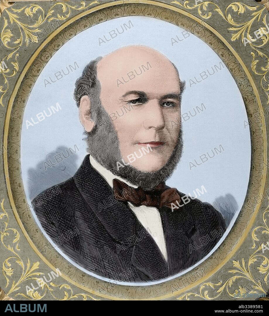 Jules Grévy (1807-1891). Tercer presidente de la Tercera República Francesa de 1879-1887. Retrato. Grabado de La Ilustración española y Americana, 1879. Coloreado.
