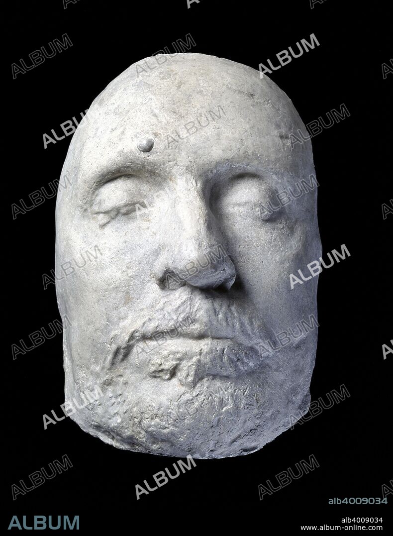 Oliver Cromwell's death mask, c17th century. Plaster cast of death mask of Oliver Cromwell from Warwick Castle wax original.