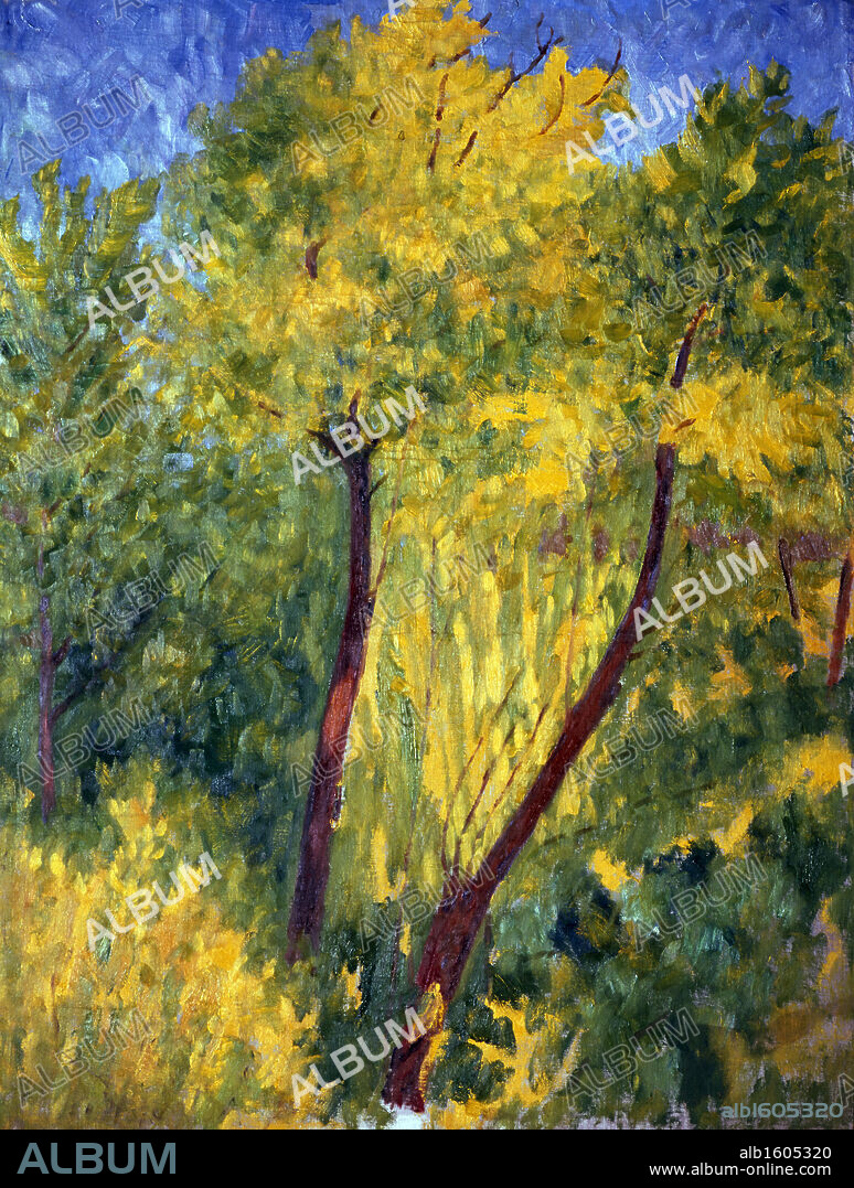 MIHAJL FEDOROVIC LARIONOV. Russia, Moscow, The State Tretyakov Gallery, Sunlit Trees by Mikhail Fedorovich Larionov, oil on canvas, (1881-1964).