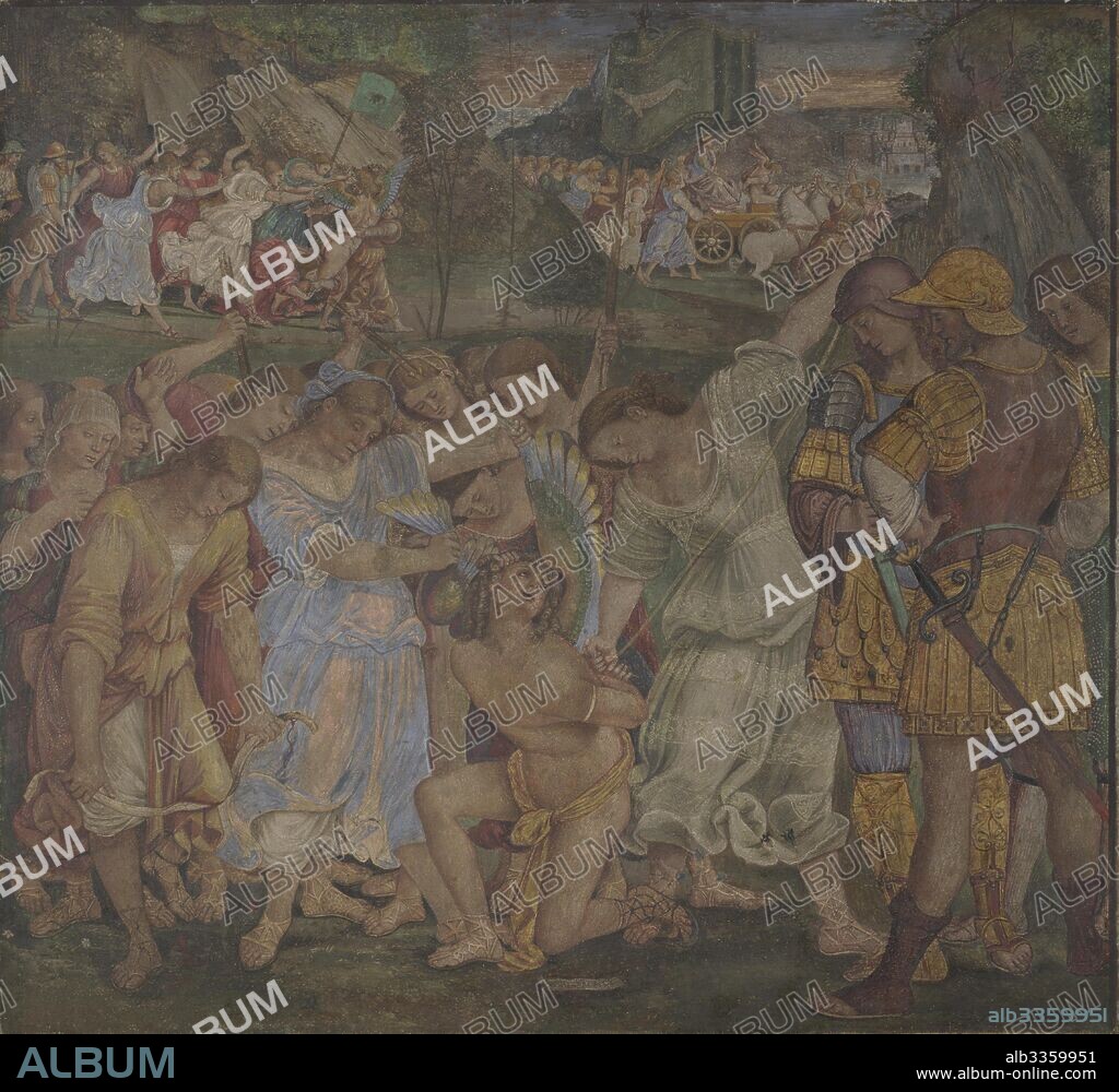 LUCA SIGNORELLI. The Triumph of Chastity: Love Disarmed and Bound (Frescoes from Palazzo del Magnifico, Siena).