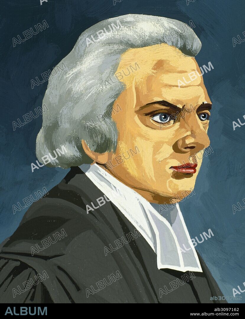John Adams (1735-1826). 2nd President of the United States. Watercolor.