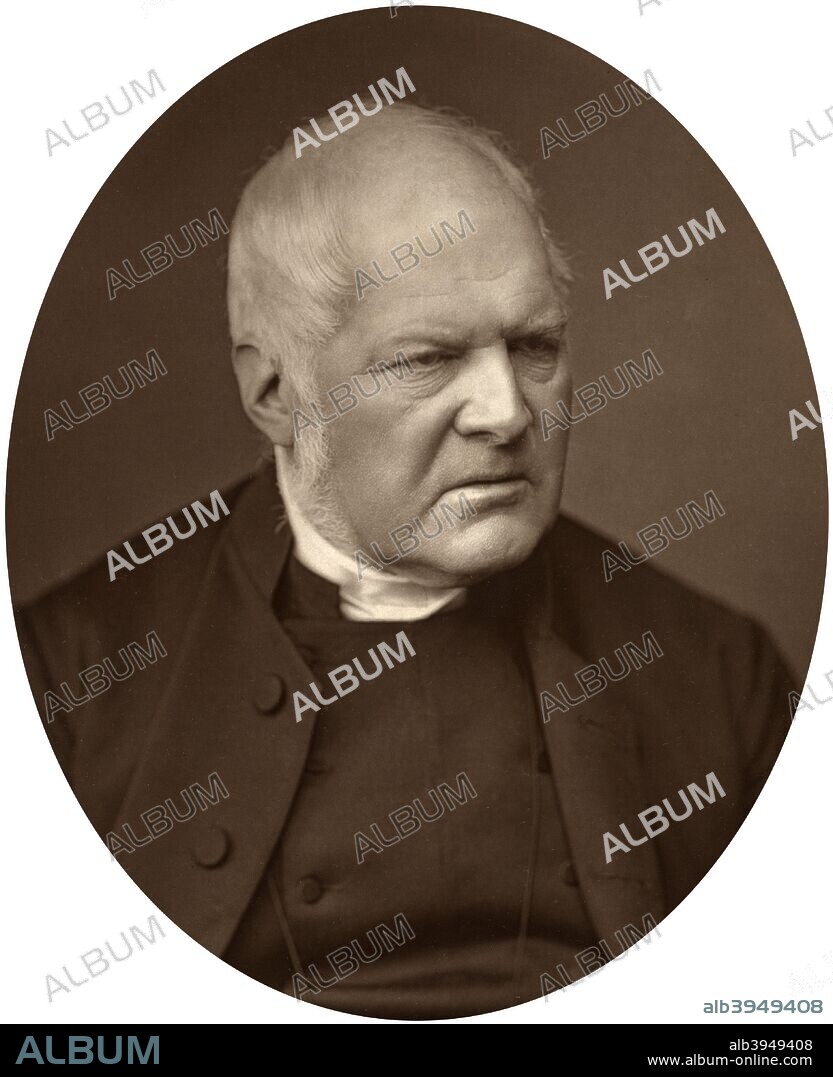 Reverend Edward Meyrick Goulburn, Dean of Norwich, 1880. In 1849 he was elected head master of Rugby School until 1857 when he resigned. In 1866 he was appointed dean of Norwich, and held the post for twenty three years. He wrote and had published many sermons, lectures, commentaries, and theological manuals. From Men of Mark: a gallery of contemporary portraits of men distinguished in the Senate, the Church, in science, literature and art, the army, navy, law, medicine, etc. Photographed from life by Lock and Whitfield, with brief biographical notices by Thompson Cooper. (Conducted by G. C. Whitfield.) (London, 1876-1883).