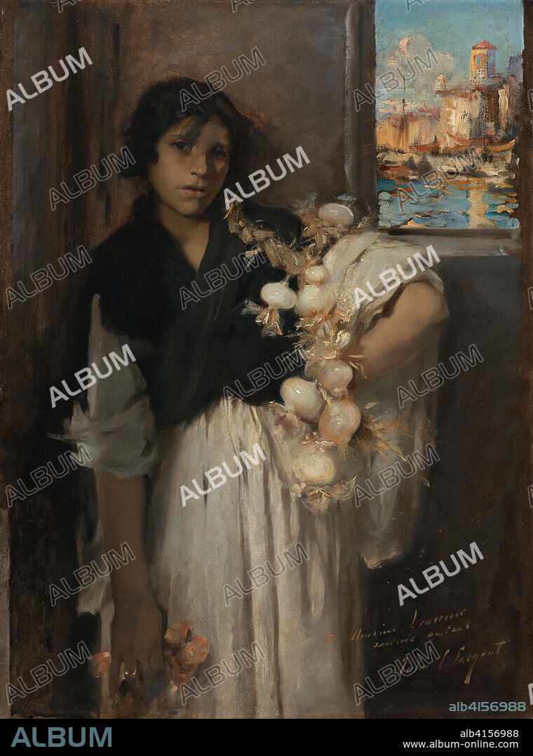 John Singer Sargent (Florencia, 1856-Londres, 1925). Vendedora veneciana de cebollas (hacia 1880 - 1882). Óleo sobre lienzo. 95 x 70 cm.