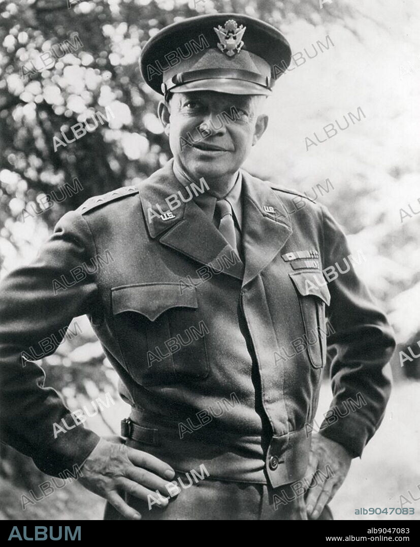 General Dwight D. Eisenhower 1890-1969. Dwight David 'Ike' Eisenhower was the 34th President of the United States from 1953 until 1961. He was a five-star general in the United States Army during World War II.