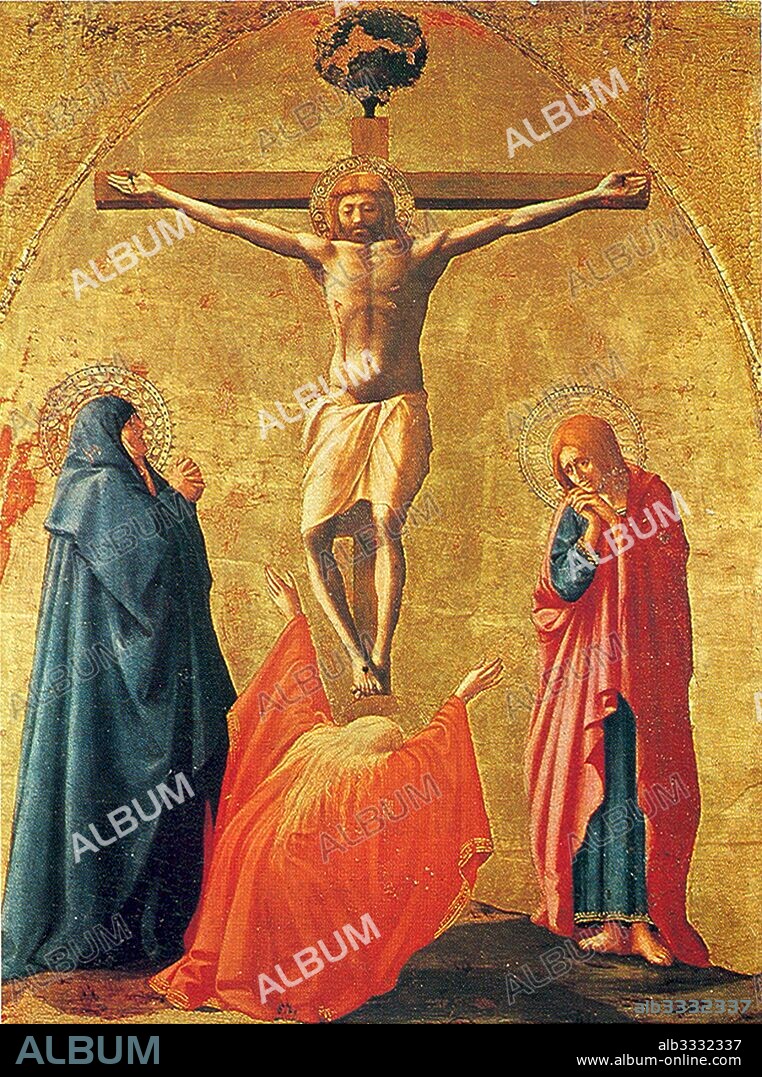 MASACCIO. The Crucifixion (from the Pisa Altarpiece).