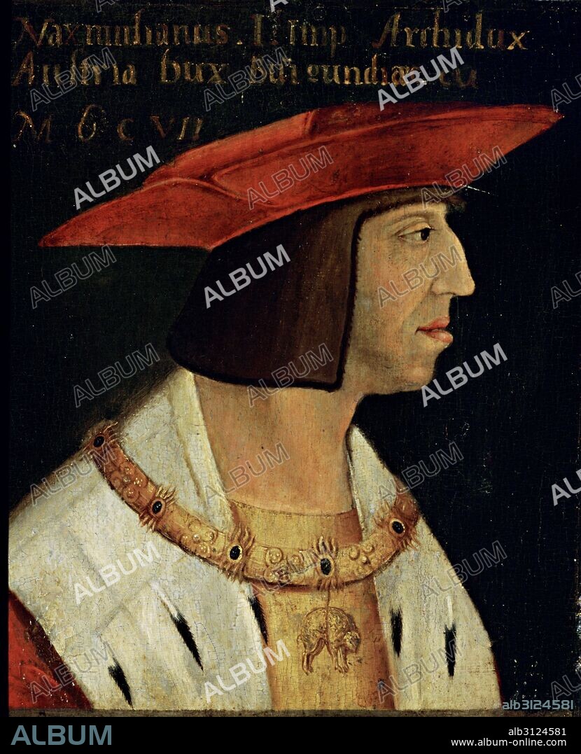 Bernhard Strigel / 'Emperor Maximilian I and his family' (detail), c,1515-1520.