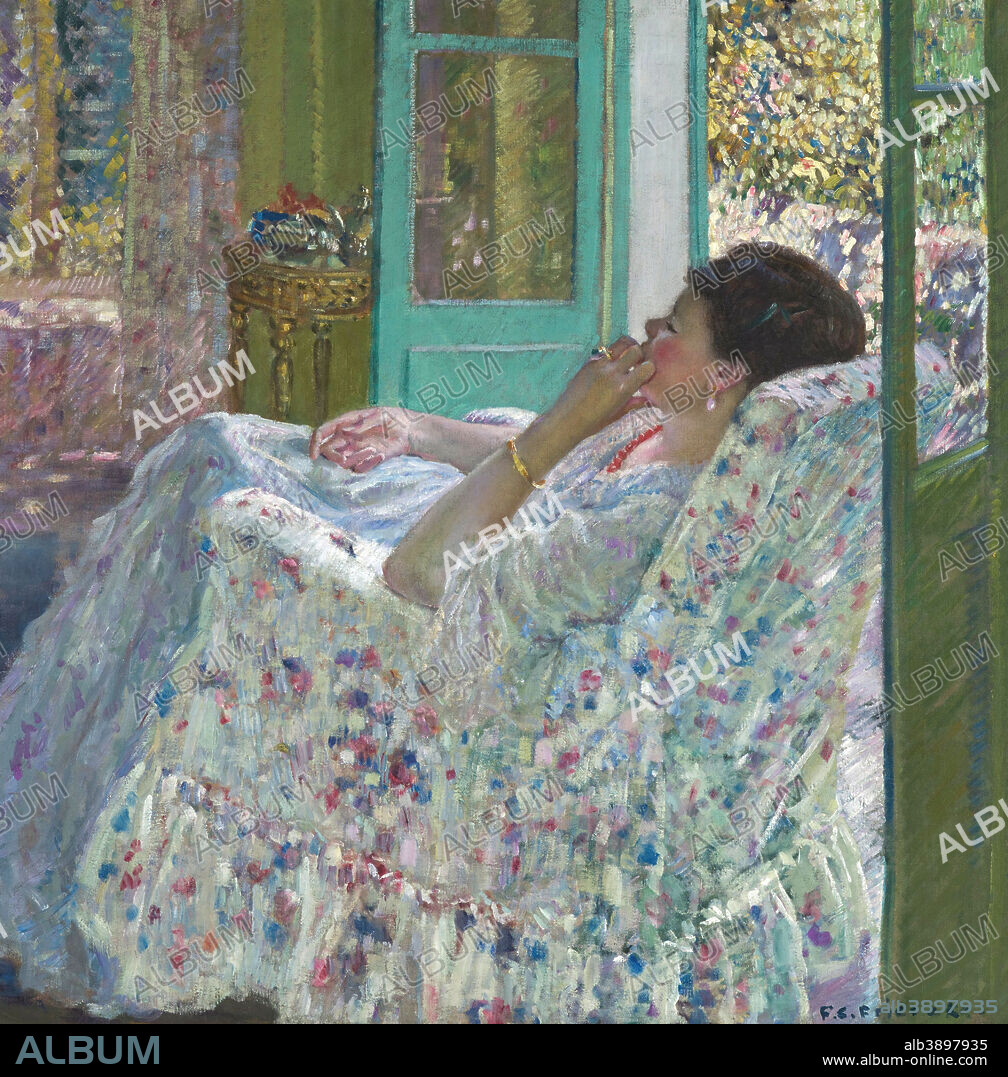 FREDERICK CARL FRIESEKE. Afternoon - Yellow Room. Date/Period: 1910. Oil paintings. Oil on canvas.