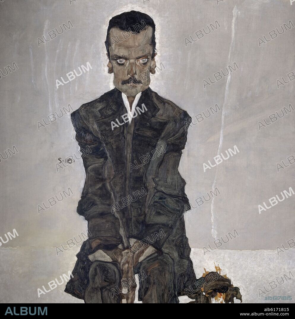 EGON SCHIELE. 'Portrait of the Publisher Eduard Kosmack', 1910, Oil on canvas.