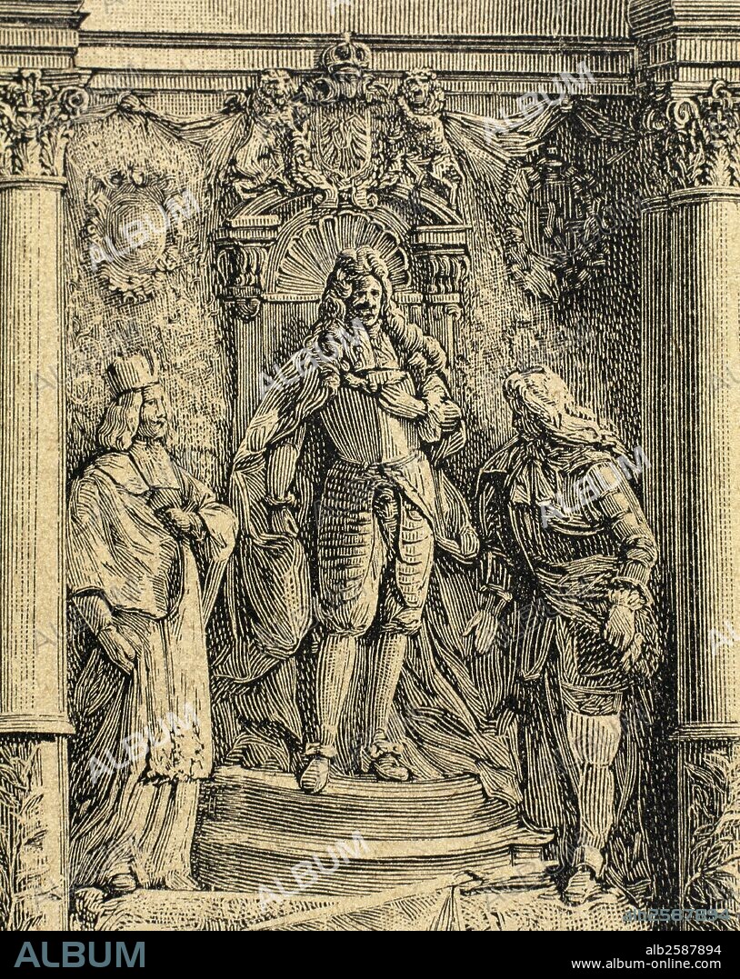 LEOPOLDO I (Viena, 1640-Viena, 1705). Rey de Hungría (1655-1705), archiduque y emperador de Austria (1657-1705) y rey de Bohemia (1658-1705). Hijo de Fernando III y de Maria Ana de Austria. Ganó la primera guerra contra los turcos (1661-1664). "CONMEMORACION DE LA DERROTA DE LOS TURCOS" Grabado de la "Ilustración Ibérica" (1888) .
