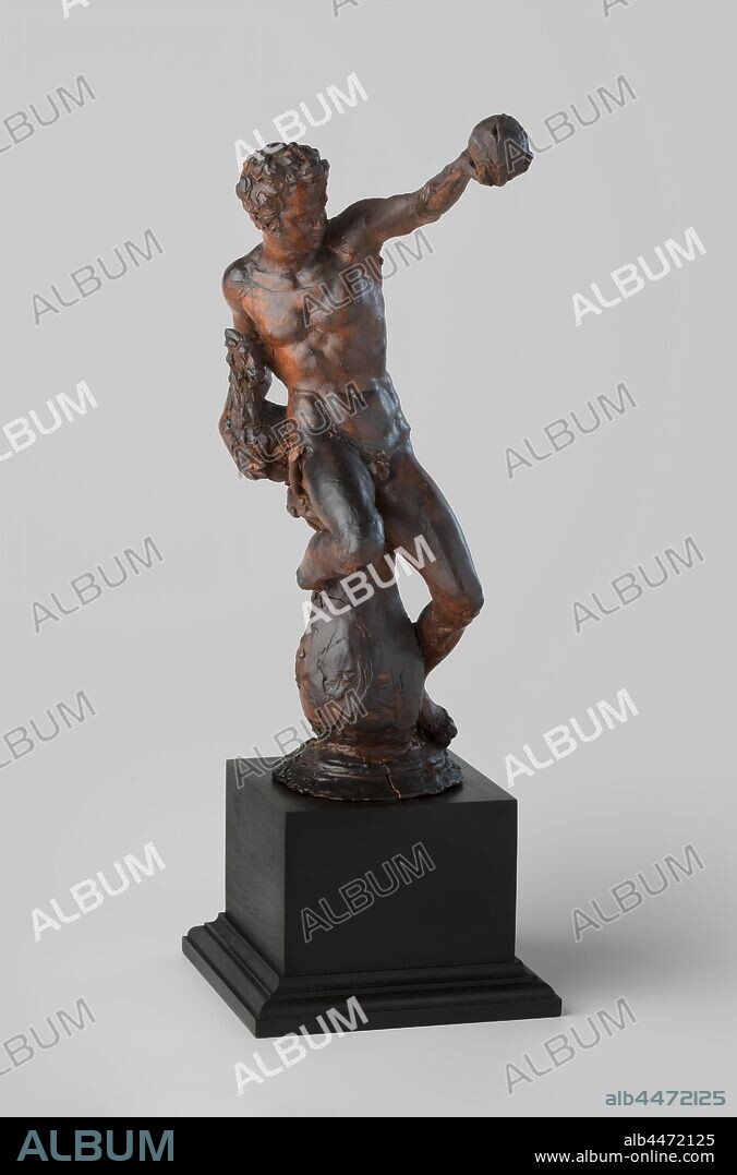 The Genius of Cosimo I de 'Medici Il Genio Mediceo, Il Genio Medici (' The Medici Genius'), A naked youth - a genius or guardian spirit from classical antiquity - sitting on a baluster-shaped pedestal with the symbol of the constellation Capricorn - a capricorn with a fish tail - and a globe in its outstretched right hand, a symbol of the cosmos., Bartolomeo Ammanati, Florence, 1556 - 1557, wax, wood (plant material), h 31.5 cm × w 9.5 cm × d 17 cm × h 43 cm × w 9.5 cm × d 17 cm.