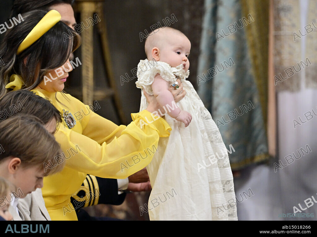 Princess Sofia with Princess Ines during Princess Ines' christening in Drottningholm Palace Chapel in Stockholm, Sweden, on June 13, 2025. Photo: Jonas Ekströmer / TT / Code 10030.