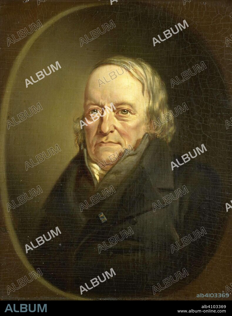 JAN CORNELIS VAN ROSSUM. Portrait of Johannes Kinker, Poet and Philosopher, Professor at Liège. Dating: 1840 - 1845. Measurements: h 23.9 cm × w 19 cm × t 1.3 cm; d 8.0 cm.