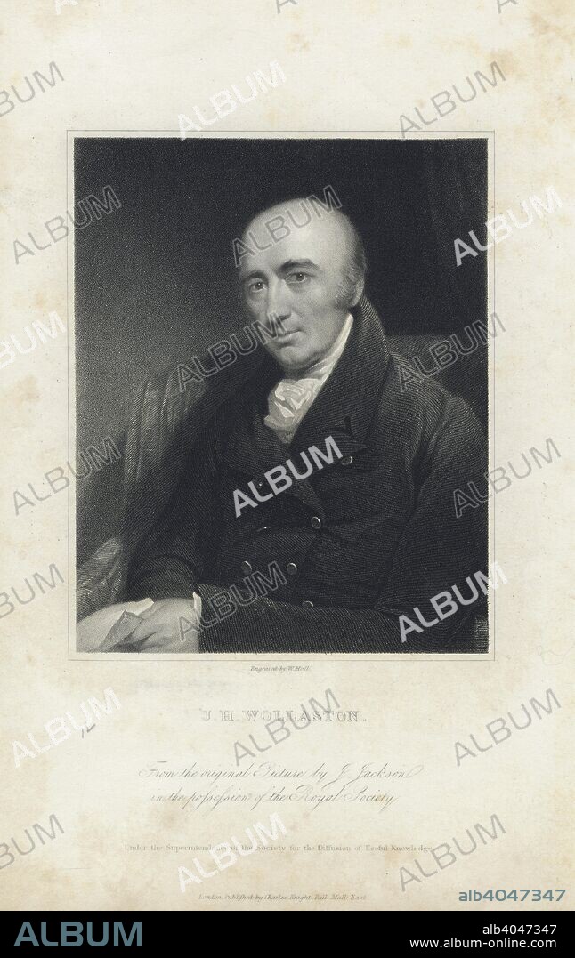 William Hyde Wollaston, English chemist and physicist, early 19th century(?). Wollaston (1766-1828) discovered two chemical elements, palladium and rhodium, and developed a method of processing platinum ore.