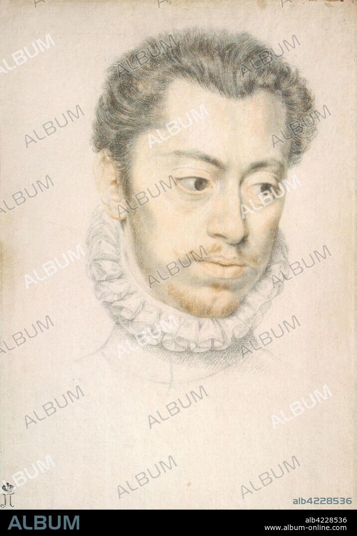 PIERRE L'AÎNÉ DUMONSTIER. 'Portrait of Etienne Dumoustier'. France, Circa 1570. Dimensions: 40x27 cm.