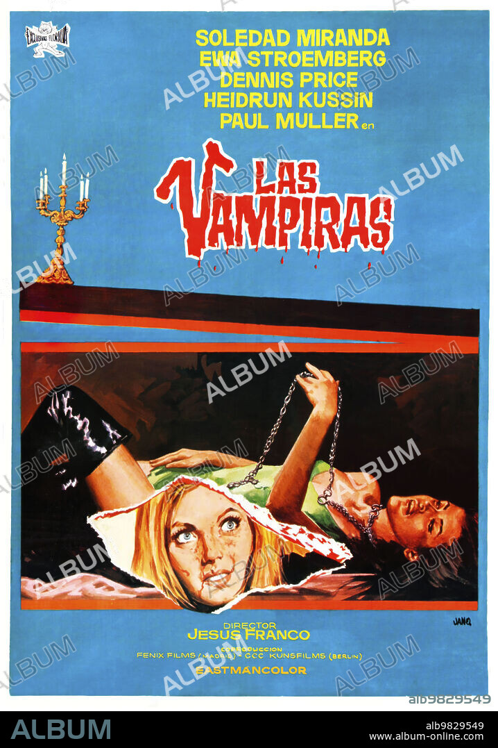 Poster de LAS VAMPIRAS, 1971 (VAMPYROS LESBOS), dirigida por JESUS FRANCO. Copyright CCC TELECINE/CCC/FENIX COOPERATIVA CINEMATOGRAFICA/TELE-CINE.