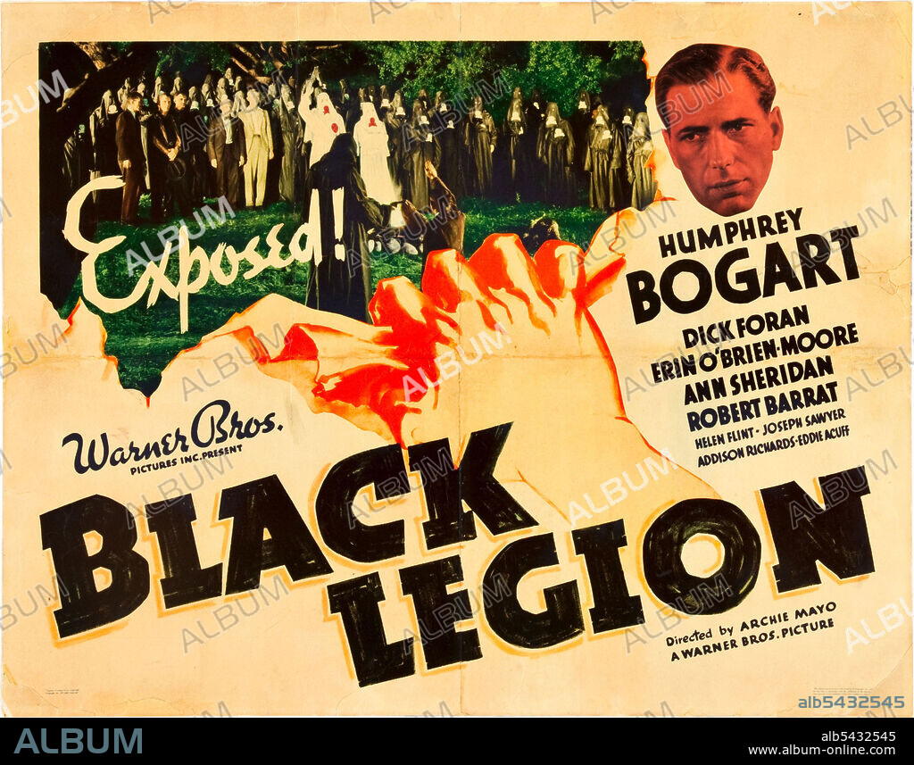 HUMPHREY BOGART en LA LEGIÓN NEGRA, 1937 (BLACK LEGION), dirigida por ARCHIE MAYO. Copyright WARNER BROTHERS.