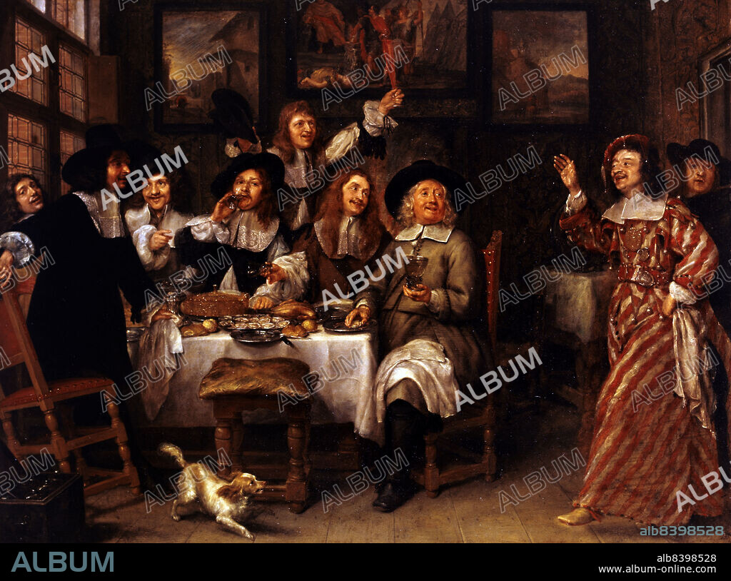 GONZALES COCKES. Repas d'artistes, after 1660. Artists' meal.