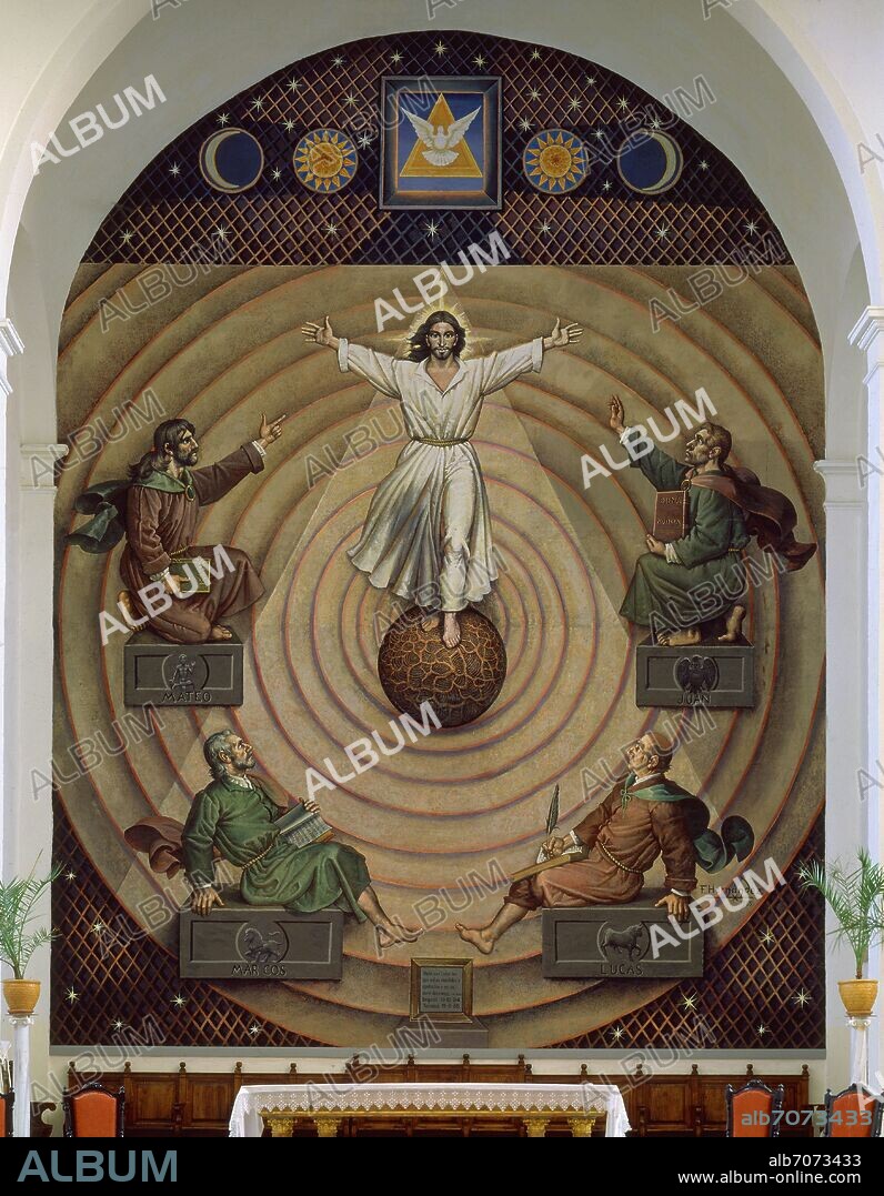 FRANCISCO HERNÁNDEZ DÍAZ. MURAL-LOS 4 EVANGELISTAS Y JESUCRISTO.