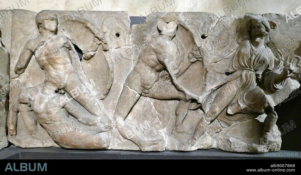 The Bassae Frieze comprises a series of relief marble sculptures from the Temple of Apollo Epikourios at Bassae, Greece. It was discovered in 1811 by Carl Haller and Charles Cockerell. From the style of the frieze it belongs to the High Classical period, probably carved around 400 BC.
