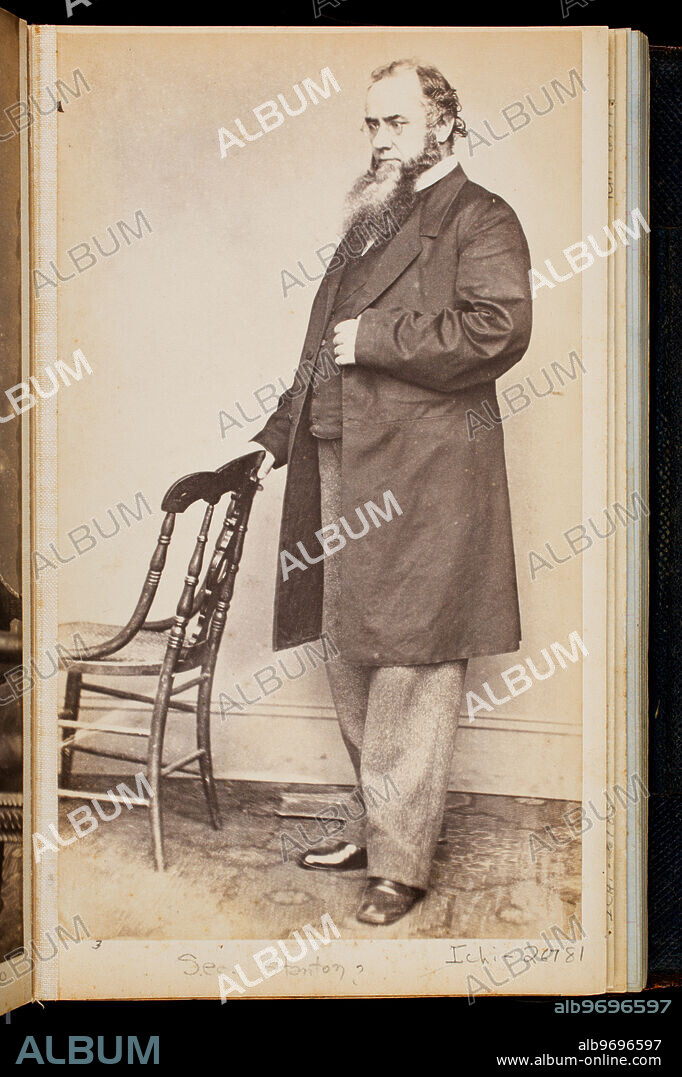 Portrait ofSecretary of War Edwin M. Stanton commissioned by John B. Bachelder to solicit subscribers for prints of Alonzo Chappel's painting The Last Hours of Lincoln, 1865. Photographed by Mathew B. Brady, Washington, D.C., 1865.
