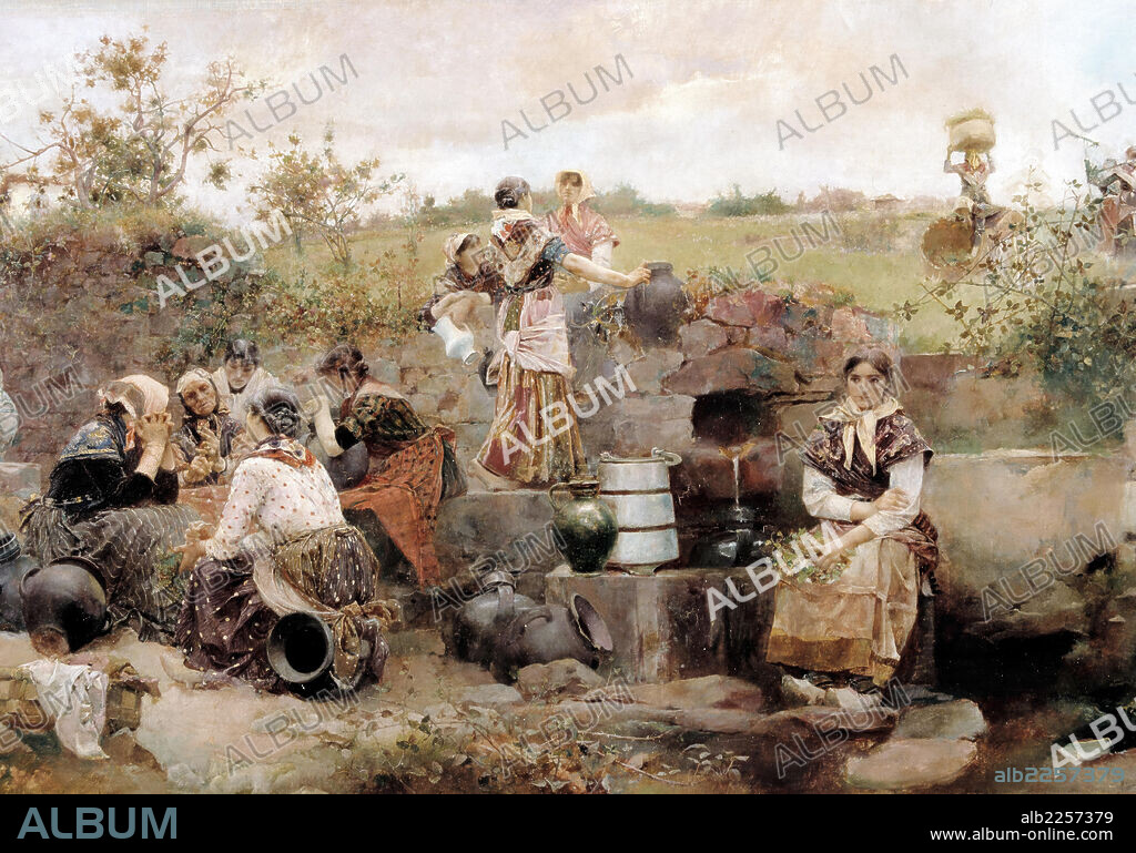 CASTO PLASENCIA. PLASENCIA , CASTO. PINTOR ESPAÑOL. CANIZAR 1846 - 1890. " EL MENTIDERO ". MUSEO BELLAS ARTES. BUENOS AIRES.