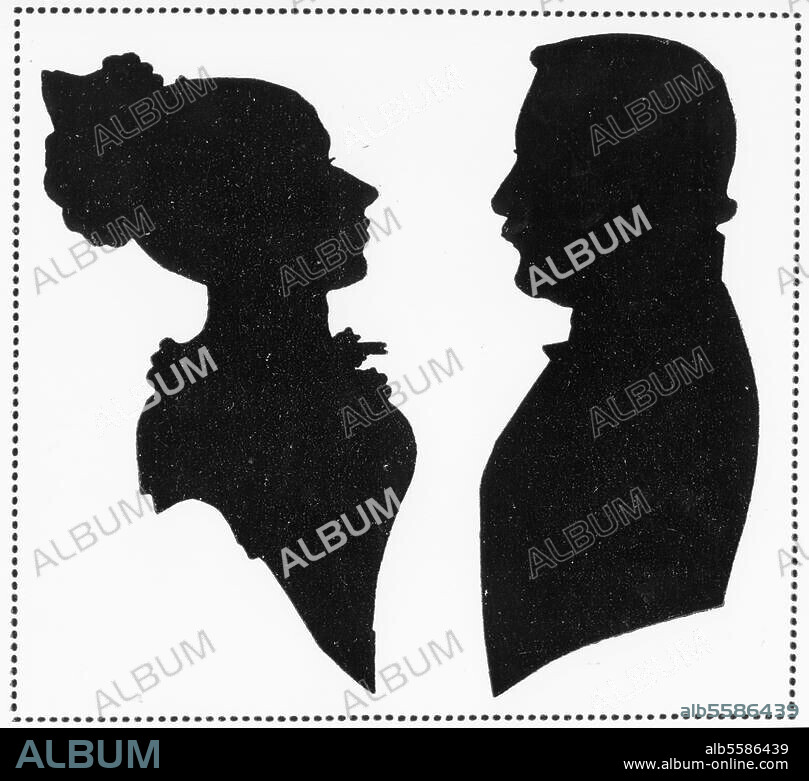 Fontane, Theodor. 1819 - 1898. - Die Eltern Louis Fontane und Emilie, geb. Labry.- Silhouetten, um 1820.