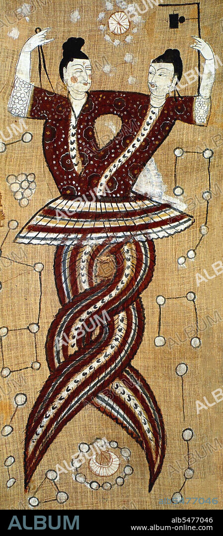 According to legend, the land was swept by a great flood and only Fu Xi and his sister Nuwa survived. They retired to the Kunlun Mountains where they prayed for a sign from the Emperor of Heaven. The divine being approved their union and the siblings set about procreating the human race. It was said that in order to speed up the procreation of humans, Fu Xi and Nuwa found an additional way by using clay to create human figures, and with the power divine being entrusted to them, they made the clay figures come alive. Fu Xi then came to rule over his descendants, although reports of his long reign vary between sources from 115 years (2852-2737 BCE) to 116 years (2952-2836 BCE).